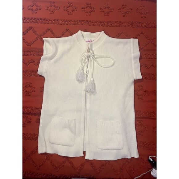 Pompom creamy quirky pockets mock collar size 38 - Picture 2 of 16